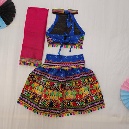 Girls - Sleeveless 3 Dot Bandhani Chaniya Choli
