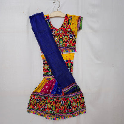 Girls - 3 Dot Bandhani Multi Column Patta Chaniya Choli