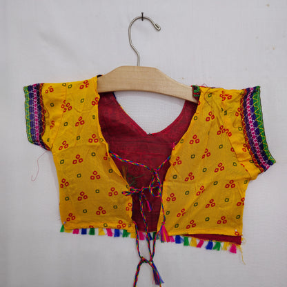 Girls - Multicolour 2 Meter Gher Bandhani Cotton Chaniya Choli