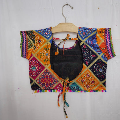 Girls - Multicolour Square Bandhani Chaniya Choli