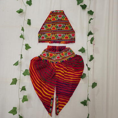 Girls - Single broad leheriya Dhoti