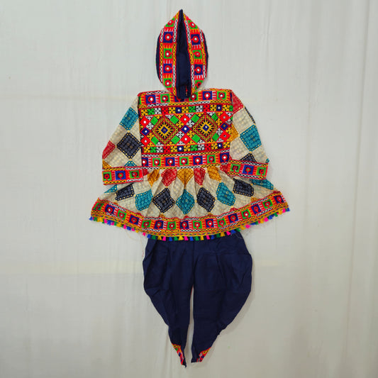 Kids - Multicolor Square Bandhni Kediya